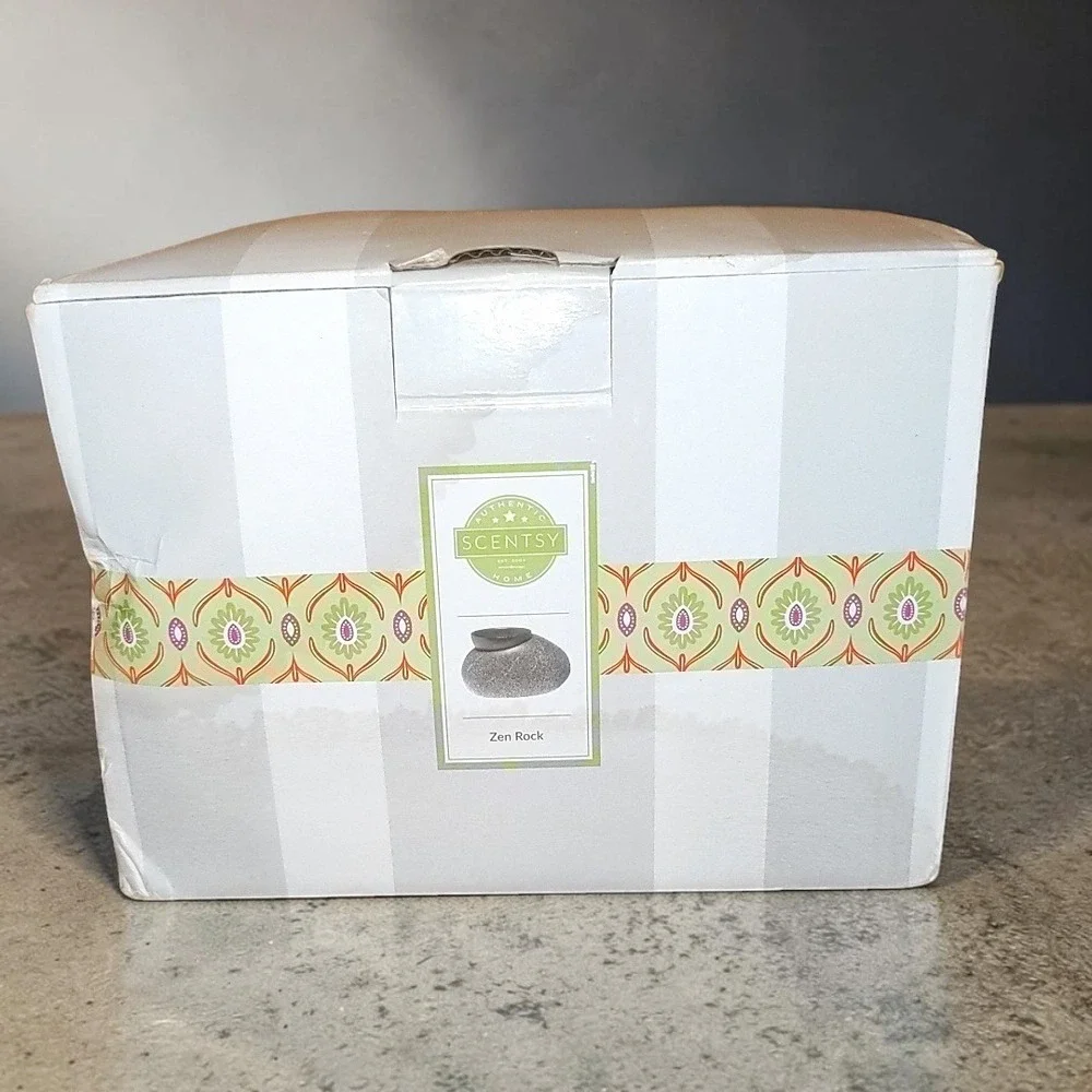 Scentsy Zen Rock Electric Wax Warmer Gray Stone Fragrance Home Decor Retired NIB